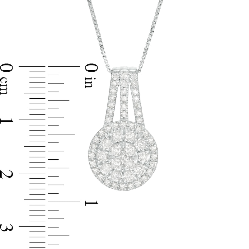 Main Image 3 of 0.95 CT. T.W. Multi-Diamond Pendant in 10K White Gold