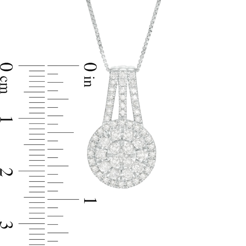 0.95 CT. T.W. Multi-Diamond Pendant in 10K White Gold