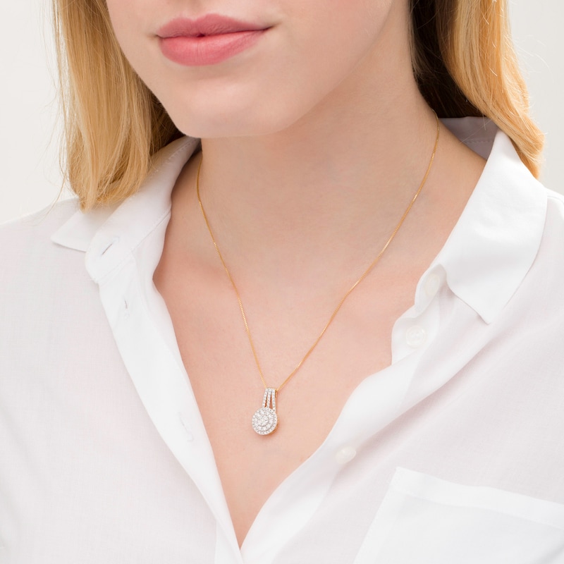 Main Image 2 of 0.95 CT. T.W. Multi-Diamond Pendant in 10K Gold