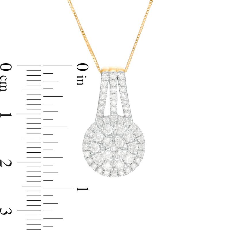 Main Image 3 of 0.95 CT. T.W. Multi-Diamond Pendant in 10K Gold