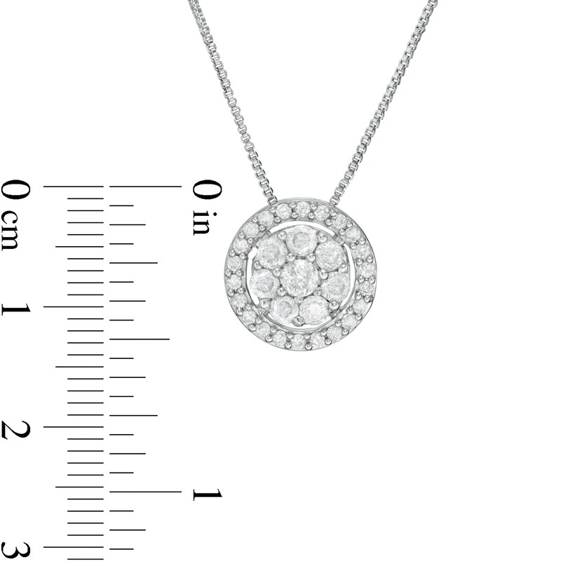 0.69 CT. T.W. Composite Diamond Frame Pendant in 10K White Gold