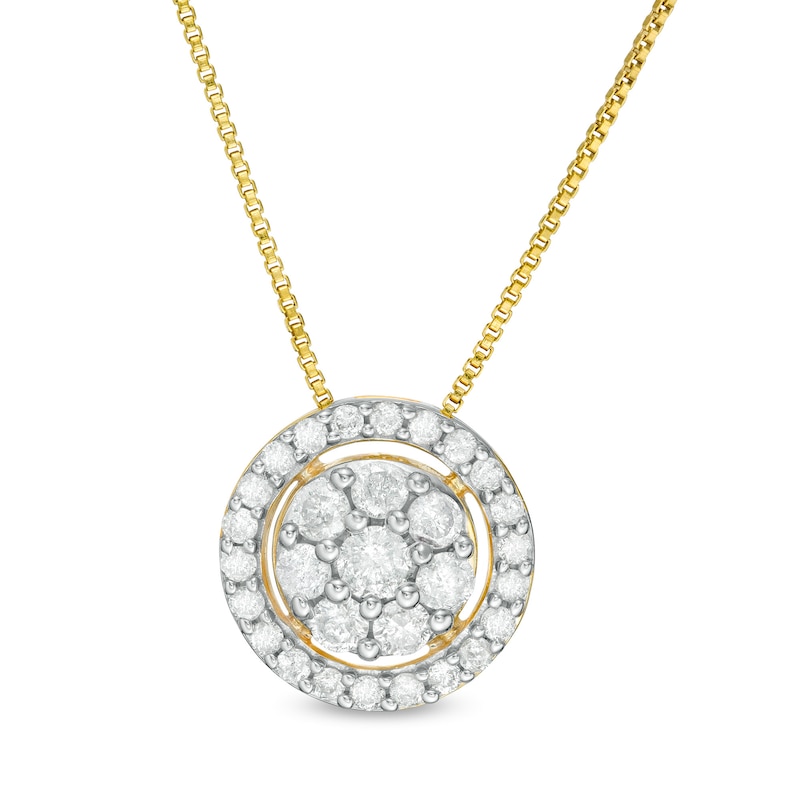 Main Image 1 of 0.69 CT. T.W. Composite Diamond Frame Pendant in 10K Gold