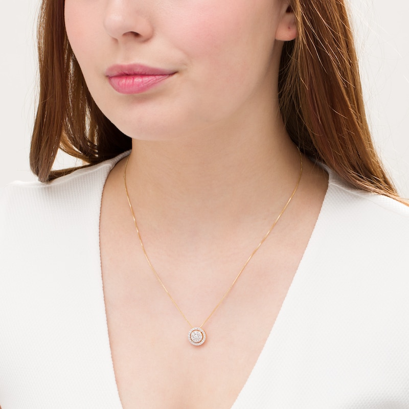 Main Image 2 of 0.69 CT. T.W. Composite Diamond Frame Pendant in 10K Gold