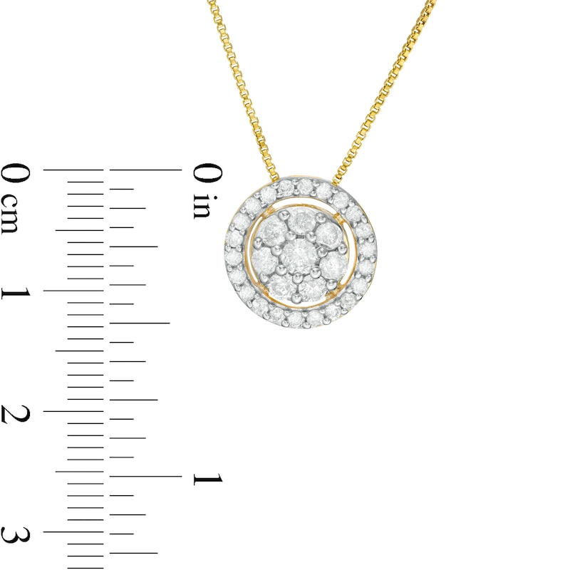 Main Image 3 of 0.69 CT. T.W. Composite Diamond Frame Pendant in 10K Gold