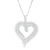 Thumbnail Image 1 of 0.95 CT. T.W. Diamond Double Row Shadow Heart Pendant in 10K White Gold