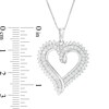 Thumbnail Image 3 of 0.95 CT. T.W. Diamond Double Row Shadow Heart Pendant in 10K White Gold