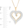 Thumbnail Image 2 of 0.95 CT. T.W. Diamond Double Row Heart Pendant in 10K Gold