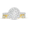Thumbnail Image 4 of 0.95 CT. T.W. Diamond Double Frame Art Deco Bridal Set in 10K Gold