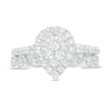 Thumbnail Image 3 of 0.95 CT. T.W. Composite Pear-Shaped Diamond Art Deco Bridal Set in 10K White Gold