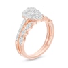 Thumbnail Image 2 of 0.95 CT. T.W. Composite Pear-Shaped Diamond Art Deco Bridal Set in 10K Rose Gold