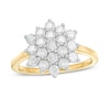 Thumbnail Image 0 of 1.23 CT. T.W. Composite Diamond Flower Ring in 10K Gold