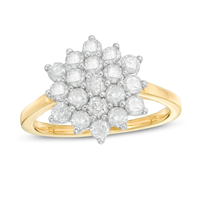 1.23 CT. T.W. Composite Diamond Flower Ring in 10K Gold