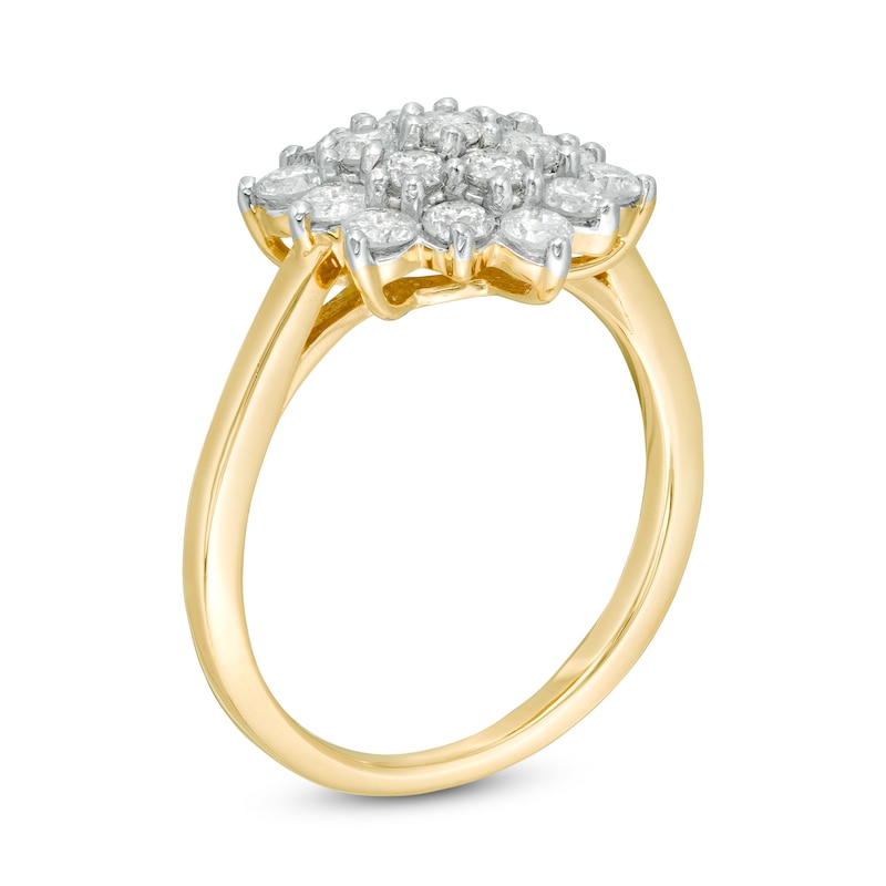 1.23 CT. T.W. Composite Diamond Flower Ring in 10K Gold
