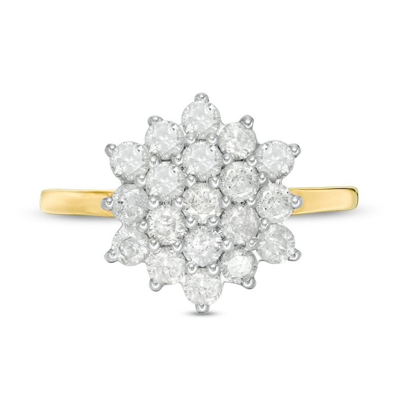 1.23 CT. T.W. Composite Diamond Flower Ring in 10K Gold