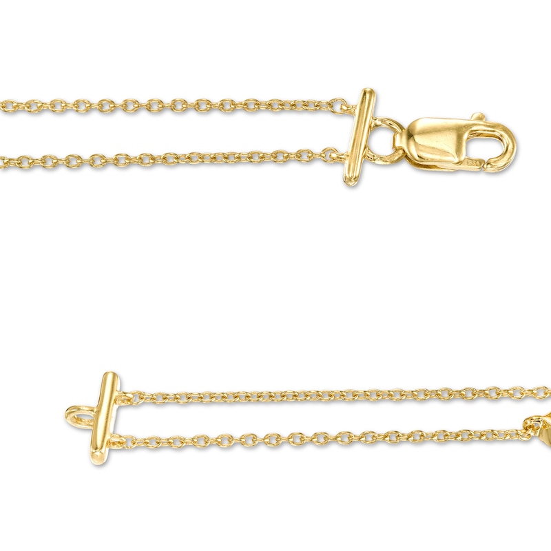 Main Image 3 of 0.23 CT. T.W. Pear-Shaped Diamond Station Double Strand Bracelet in 10K Gold - 7.25"