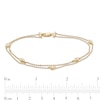 Thumbnail Image 4 of 0.23 CT. T.W. Pear-Shaped Diamond Station Double Strand Bracelet in 10K Gold - 7.25"