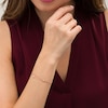 Thumbnail Image 2 of 0.23 CT. T.W. Pear-Shaped Diamond Station Double Strand Bracelet in 10K Rose Gold - 7.25"