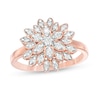 Thumbnail Image 1 of 0.37 CT. T.W. Diamond Layered Flower Ring in 10K Rose Gold