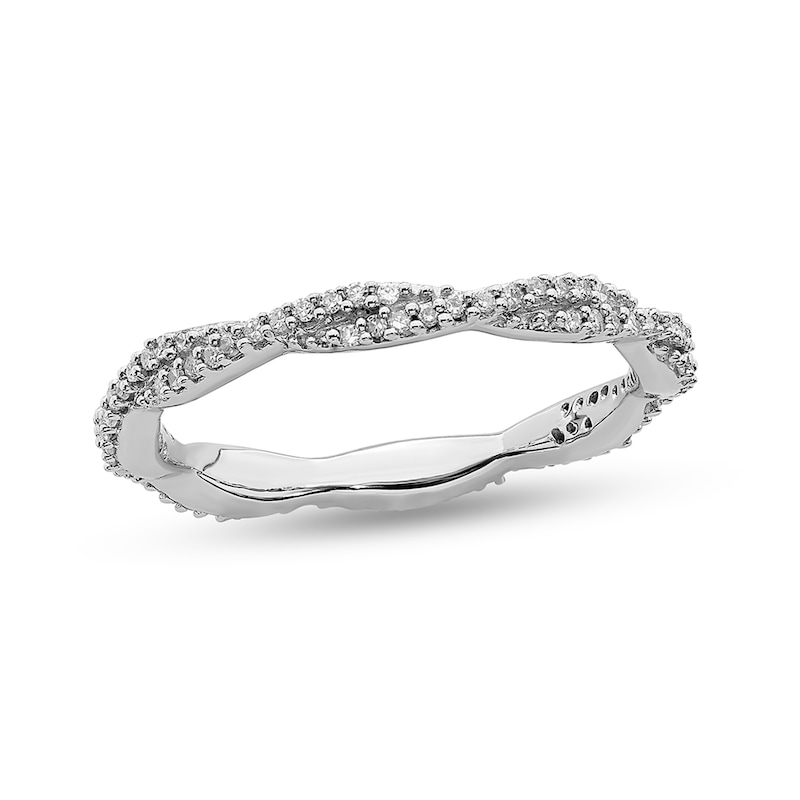 Main Image 1 of Stackable Expressions™ 0.24 CT. T.W. Diamond Twist Band in Sterling Silver