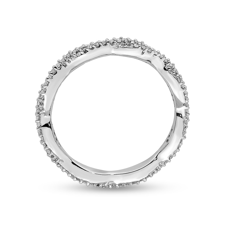 Main Image 2 of Stackable Expressions™ 0.24 CT. T.W. Diamond Twist Band in Sterling Silver