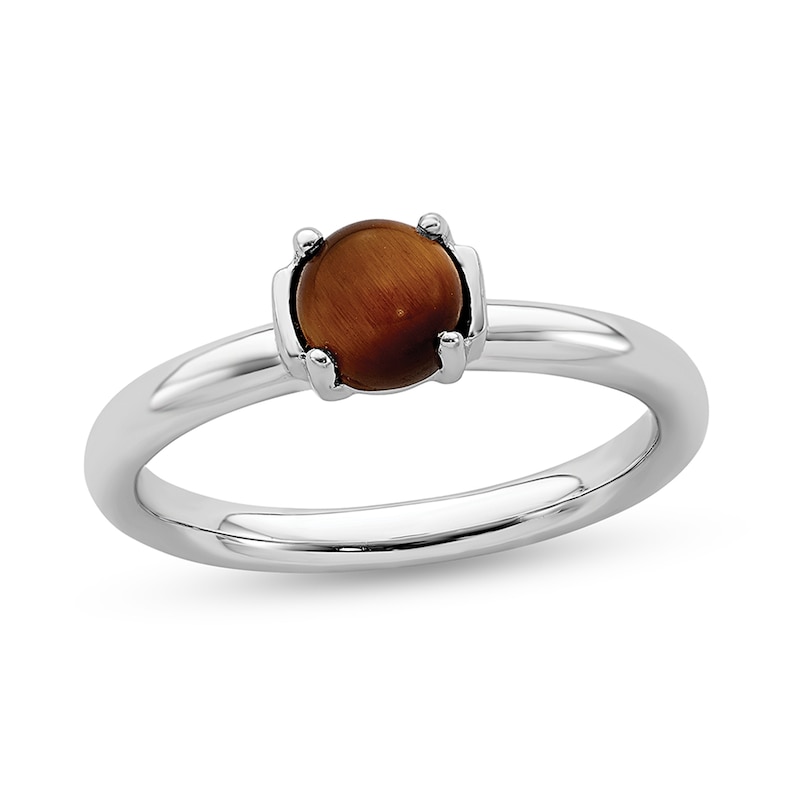 Stackable Expressions™ 5.0mm Tiger's Eye Ring in Sterling Silver|Peoples Jewellers