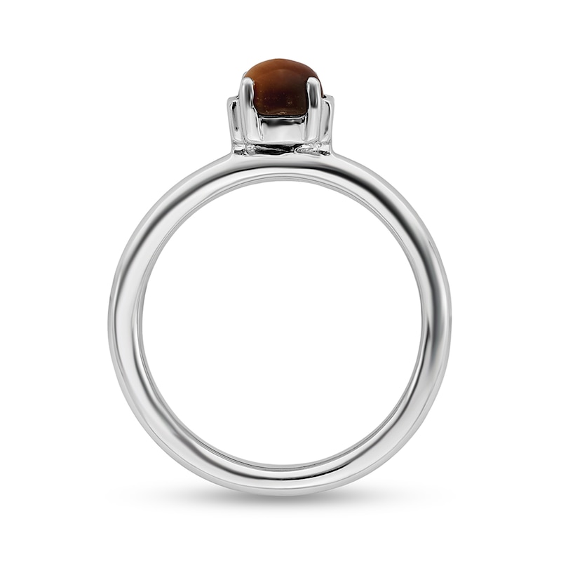 Main Image 2 of Stackable Expressions™ 5.0mm Tiger's Eye Ring in Sterling Silver