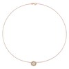 Sideways Oval and 0.08 CT. T.W. Diamond Twist Frame Necklace in 10K Rose Gold - 17"