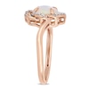 Thumbnail Image 2 of Oval Opal and 0.08 CT. T.W. Diamond Twist Frame Ring in 10K Rose Gold