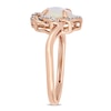 Thumbnail Image 3 of Oval Opal and 0.08 CT. T.W. Diamond Twist Frame Ring in 10K Rose Gold