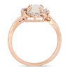 Thumbnail Image 3 of Oval Opal and 0.08 CT. T.W. Diamond Twist Frame Ring in 10K Rose Gold