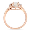 Thumbnail Image 4 of Oval Opal and 0.08 CT. T.W. Diamond Twist Frame Ring in 10K Rose Gold