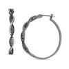 Thumbnail Image 0 of 0.45 CT. T.W. Enhanced Black and White Diamond Twist Hoop Earrings in Sterling Silver with Black Rhodium