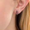 0.065 CT. T.W. Diamond Helm and Anchor Mismatch Stud Earrings in Sterling Silver with Black Rhodium