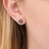 Thumbnail Image 2 of 0.065 CT. T.W. Diamond Helm and Anchor Mismatch Stud Earrings in Sterling Silver with Black Rhodium