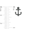 0.065 CT. T.W. Diamond Helm and Anchor Mismatch Stud Earrings in Sterling Silver with Black Rhodium