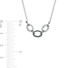 Thumbnail Image 2 of 0.18 CT. T.W. Enhanced Black and White Diamond Three Chain Link Necklace in Sterling Silver and Black Rhodium