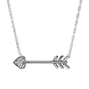 Thumbnail Image 0 of 0.065 CT. T.W. Diamond Heart Arrow Necklace in Sterling Silver and Black Rhodium