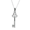 Thumbnail Image 0 of 0.117 CT. T.W. Diamond Clover-Top Key with Heart Pendant in Sterling Silver and Black Rhodium