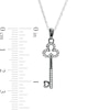 Thumbnail Image 2 of 0.117 CT. T.W. Diamond Clover-Top Key with Heart Pendant in Sterling Silver and Black Rhodium