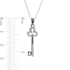 Thumbnail Image 2 of 0.117 CT. T.W. Diamond Clover-Top Key with Heart Pendant in Sterling Silver and Black Rhodium