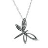 Thumbnail Image 1 of 0.085 CT. T.W. Diamond Tilted Dragonfly Pendant in Sterling Silver and Black Rhodium
