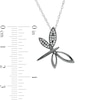 Thumbnail Image 2 of 0.085 CT. T.W. Diamond Tilted Dragonfly Pendant in Sterling Silver and Black Rhodium