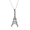 Thumbnail Image 1 of 0.085 CT. T.W. Diamond Eiffel Tower Pendant in Sterling Silver and Black Rhodium