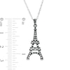 Thumbnail Image 2 of 0.085 CT. T.W. Diamond Eiffel Tower Pendant in Sterling Silver and Black Rhodium