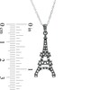 Thumbnail Image 2 of 0.085 CT. T.W. Diamond Eiffel Tower Pendant in Sterling Silver and Black Rhodium