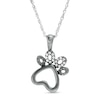 Thumbnail Image 0 of 0.04 CT. T.W. Diamond Paw Print Outline Pendant in Sterling Silver with Black Rhodium