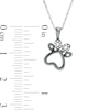 Thumbnail Image 2 of 0.04 CT. T.W. Diamond Paw Print Outline Pendant in Sterling Silver with Black Rhodium
