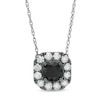 Thumbnail Image 0 of 2.80 CT. T.W. Enhanced Black and White Diamond Octagonal Frame Necklace in 10K White Gold with Black Rhodium