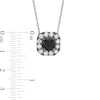 Thumbnail Image 2 of 2.80 CT. T.W. Enhanced Black and White Diamond Octagonal Frame Necklace in 10K White Gold with Black Rhodium