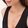 Thumbnail Image 2 of Cursive "Mom" and Paw Print Circle Frame Pendant in Sterling Silver and 10K Gold